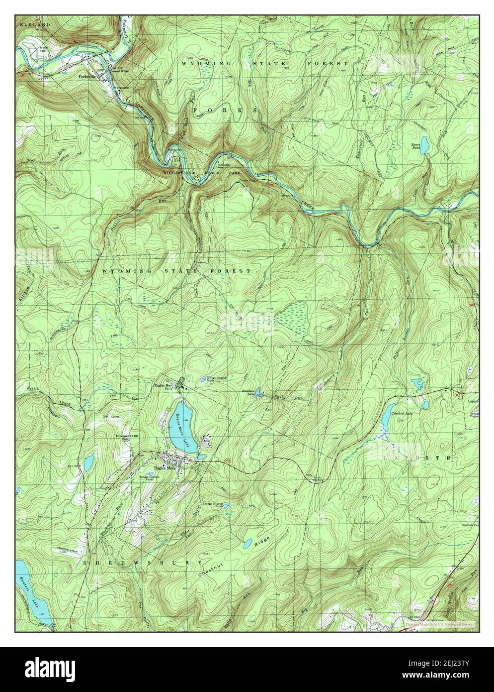 Eagles Mere, Pennsylvania, map 1993, 124000, United States of America
