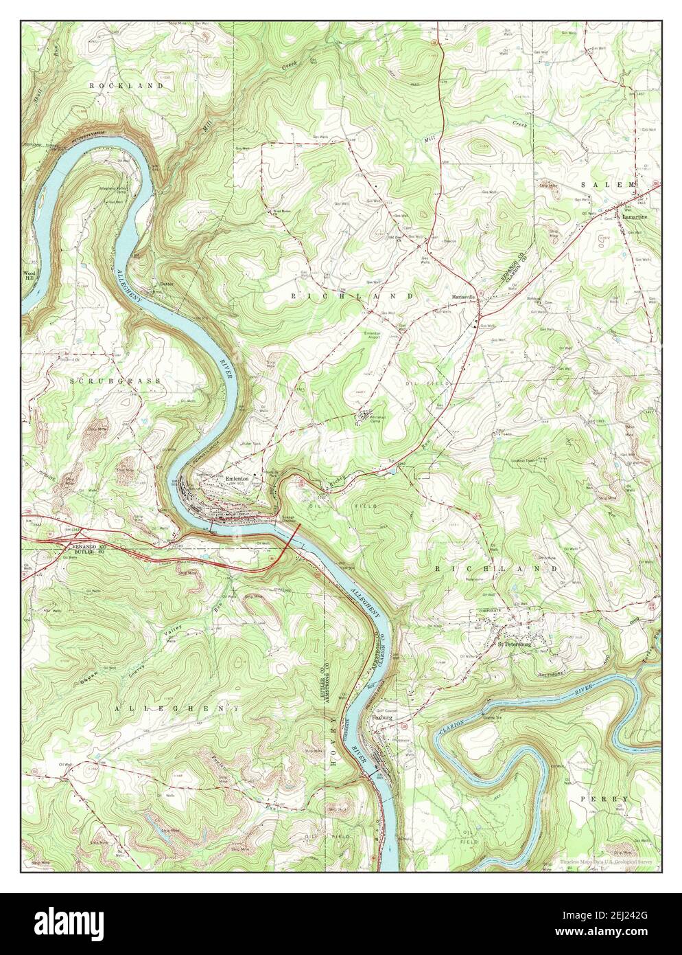 Emlenton map Cut Out Stock Images & Pictures Alamy