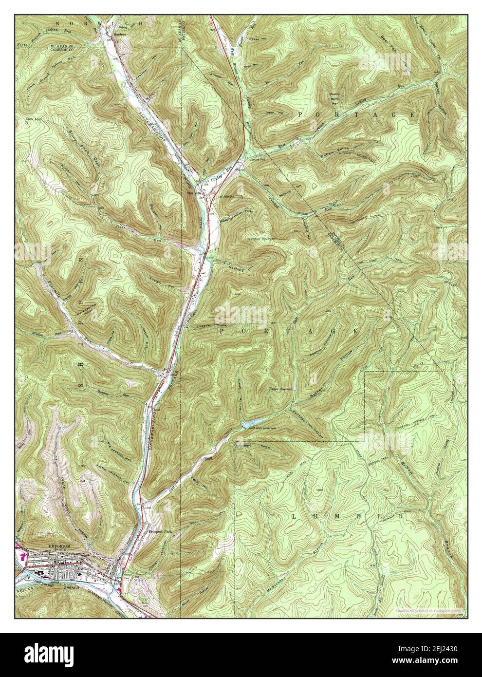 Emporium, Pennsylvania, map 1948, 124000, United States of America by