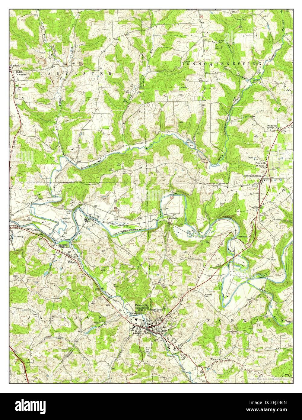 Evans City, Pennsylvania, map 1958, 124000, United States of America