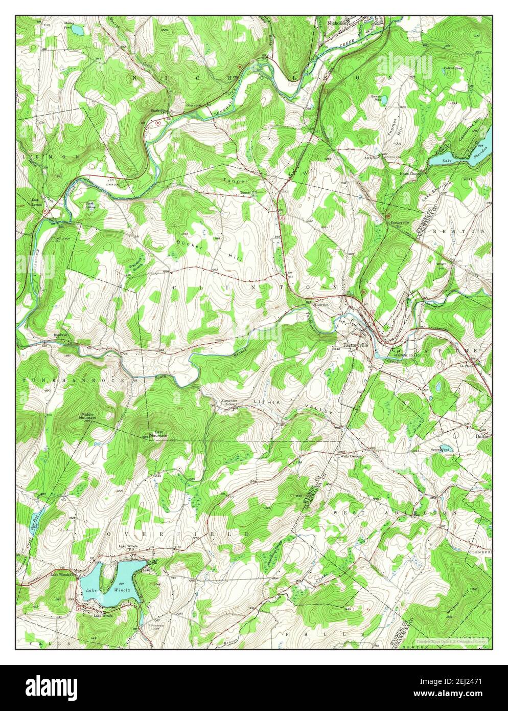 Factoryville, Pennsylvania, map 1946, 124000, United States of America