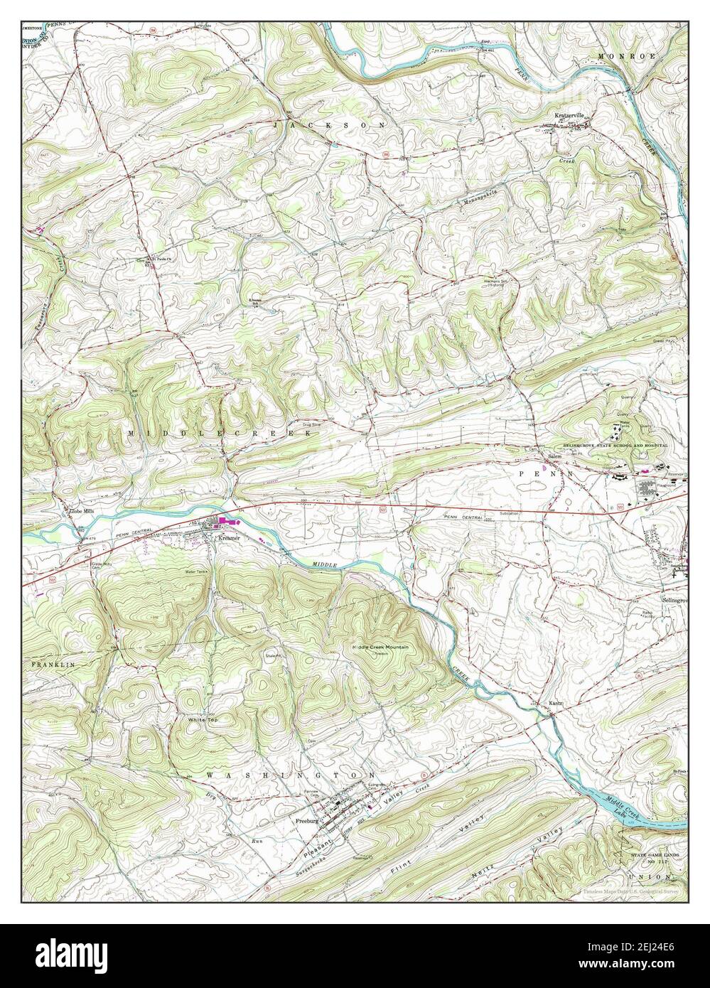 Freeburg, Pennsylvania, map 1965, 124000, United States of America by