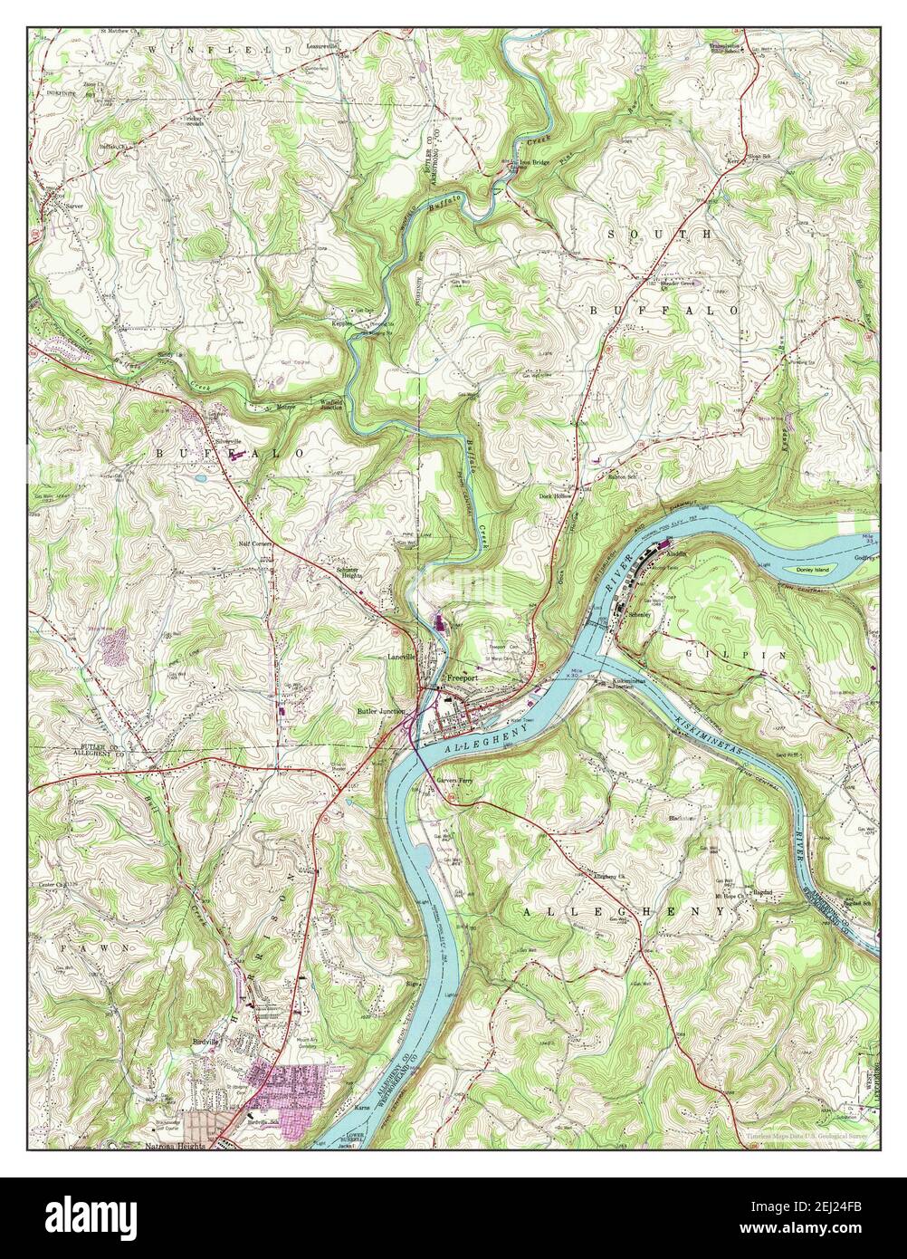 Freeport, Pennsylvania, map 1953, 124000, United States of America by