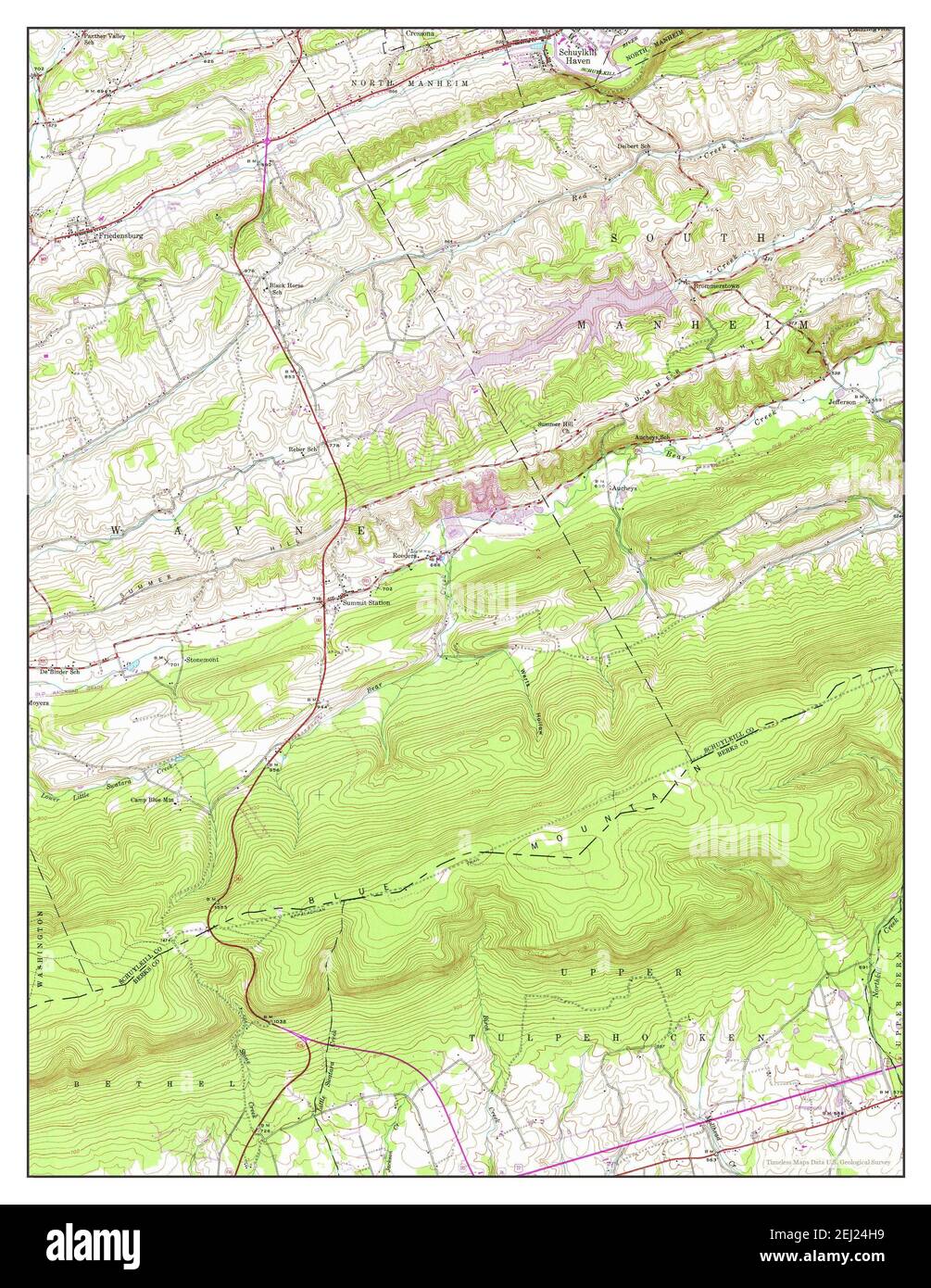 Friedensburg, Pennsylvania, map 1945, 124000, United States of America