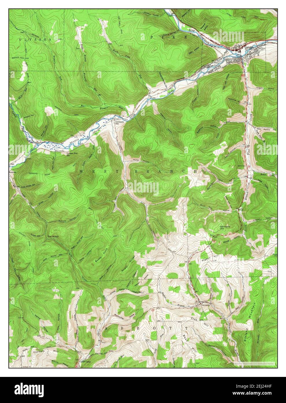 Galeton, Pennsylvania, map 1947, 124000, United States of America by