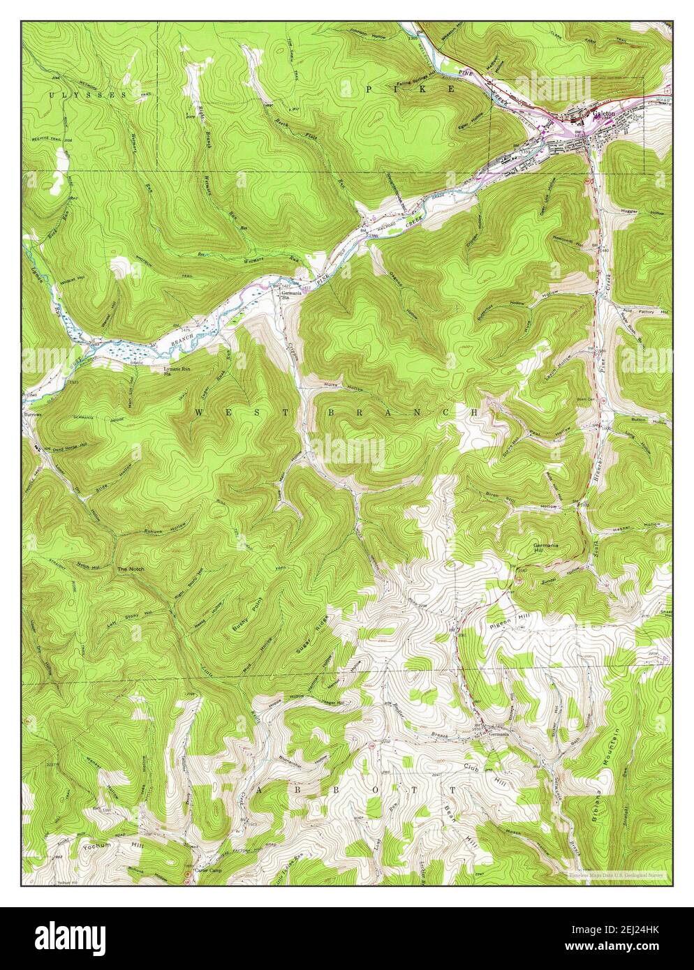 Galeton, Pennsylvania, map 1947, 124000, United States of America by