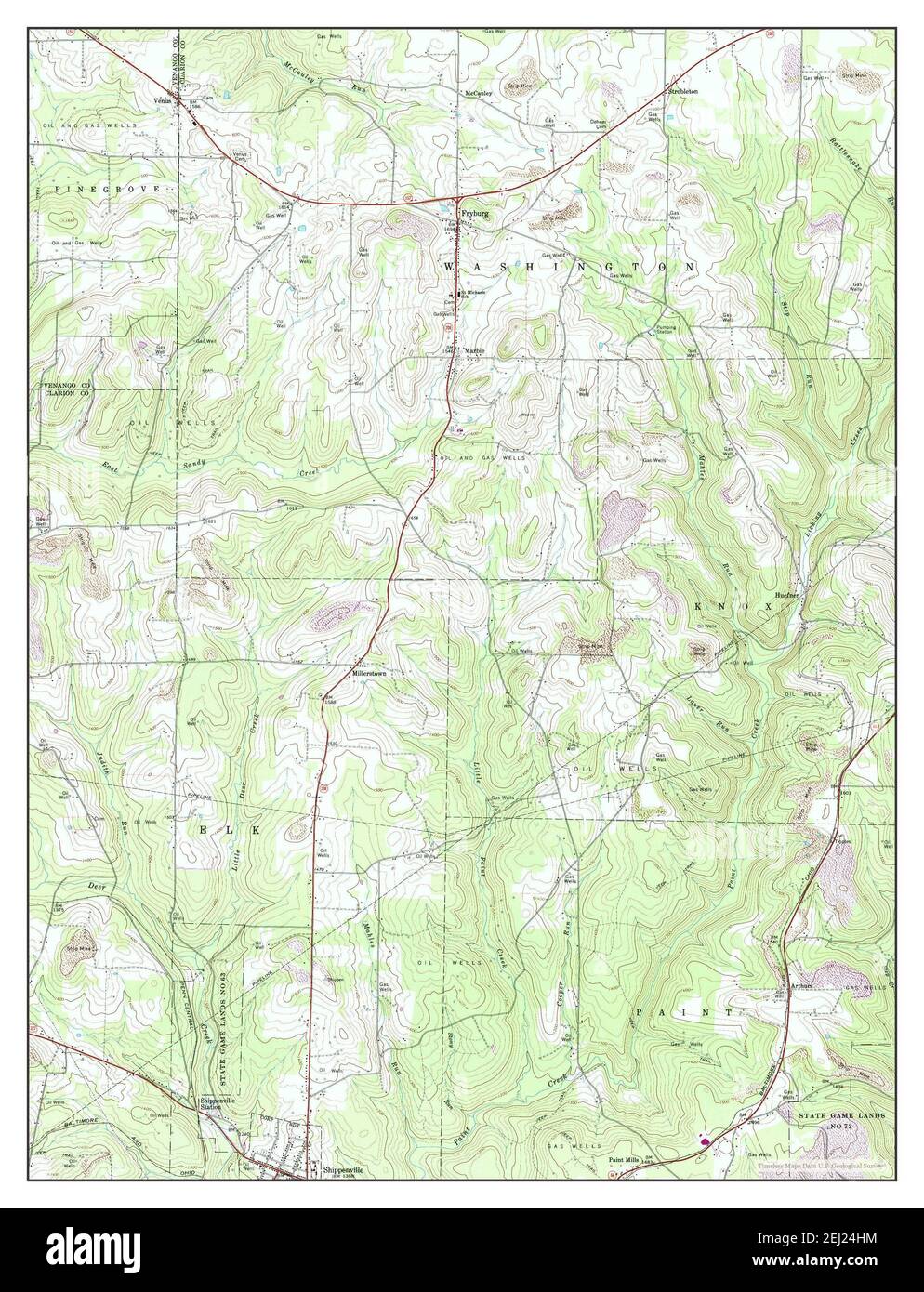 Fryburg, Pennsylvania, map 1967, 1:24000, United States of America by Timeless Maps, data U.S. Geological Survey Stock Photo