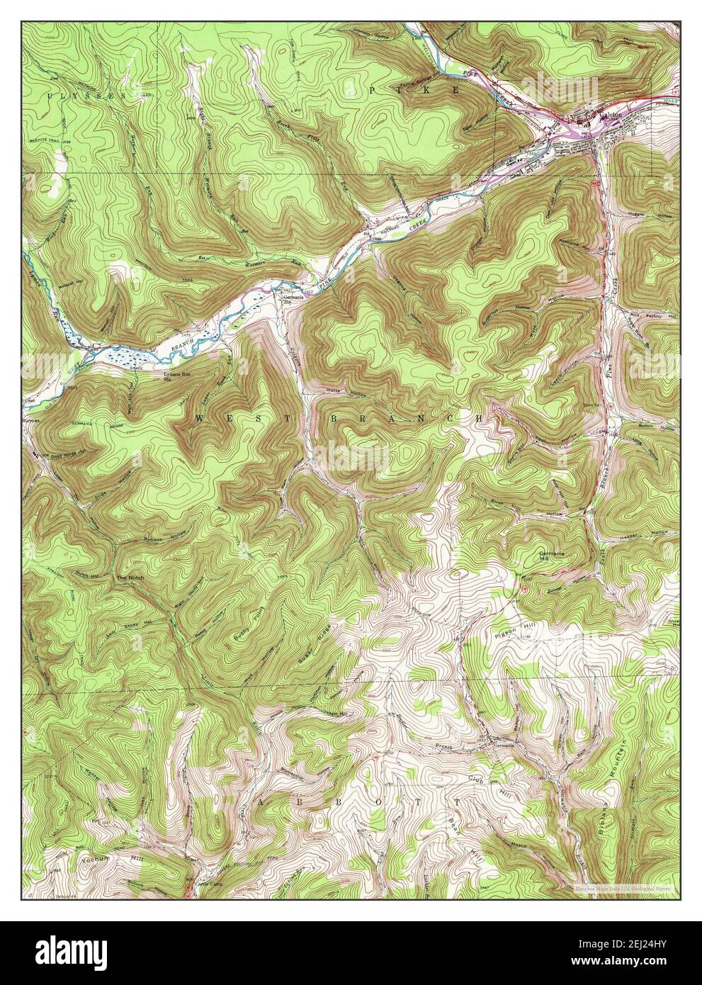 Galeton, Pennsylvania, map 1947, 124000, United States of America by