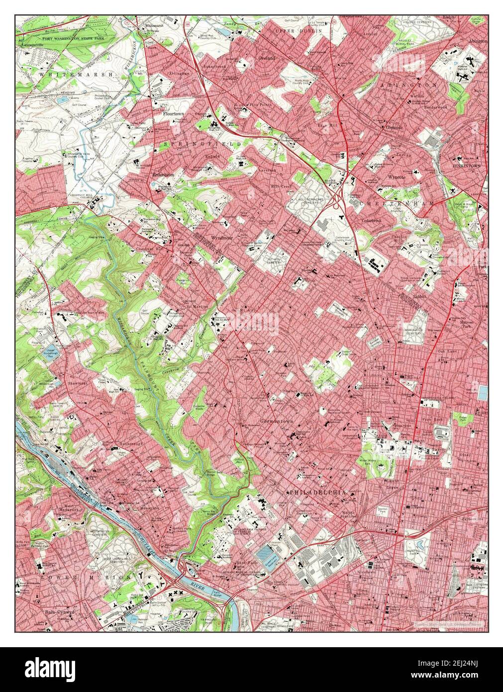 Germantown, Pennsylvania, map 1967, 1:24000, United States of America by Timeless Maps, data U.S 