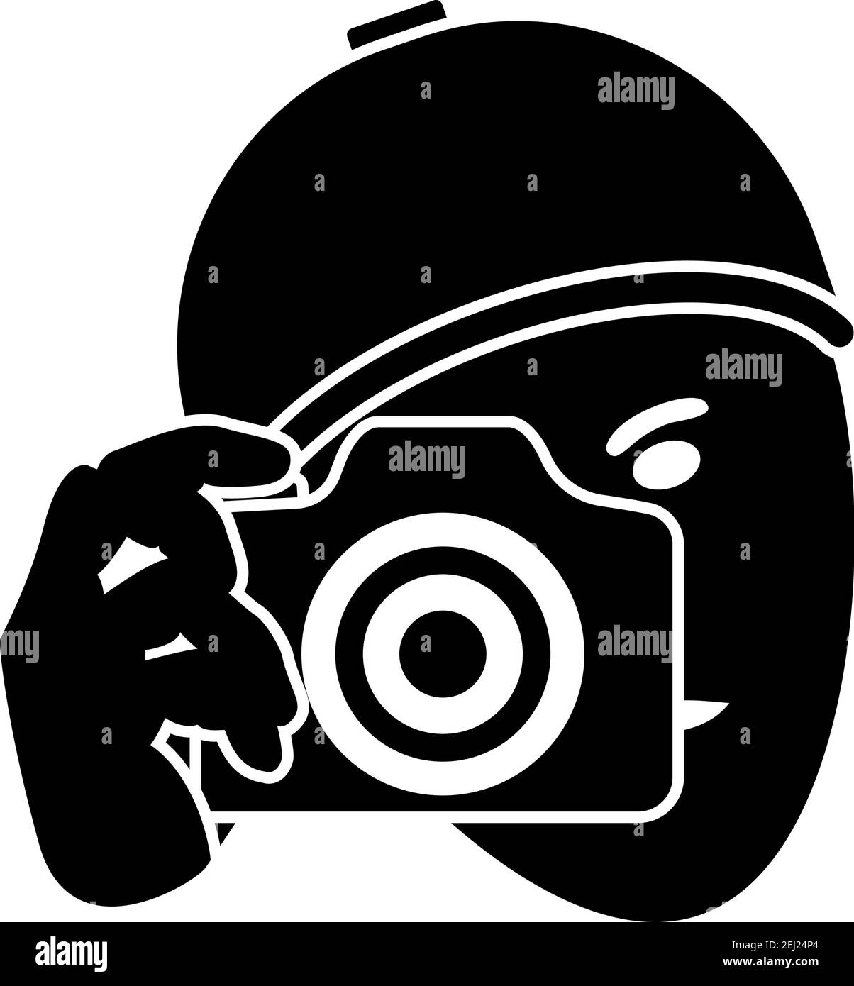 Detective With Camera Icon. Black Stencil Design. Vector Illustration ...