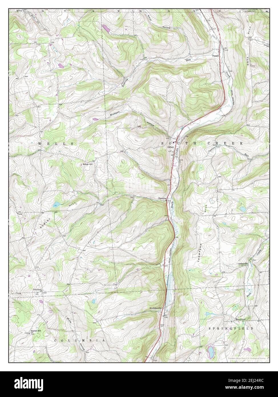 Gillett, Pennsylvania, map 1954, 124000, United States of America by