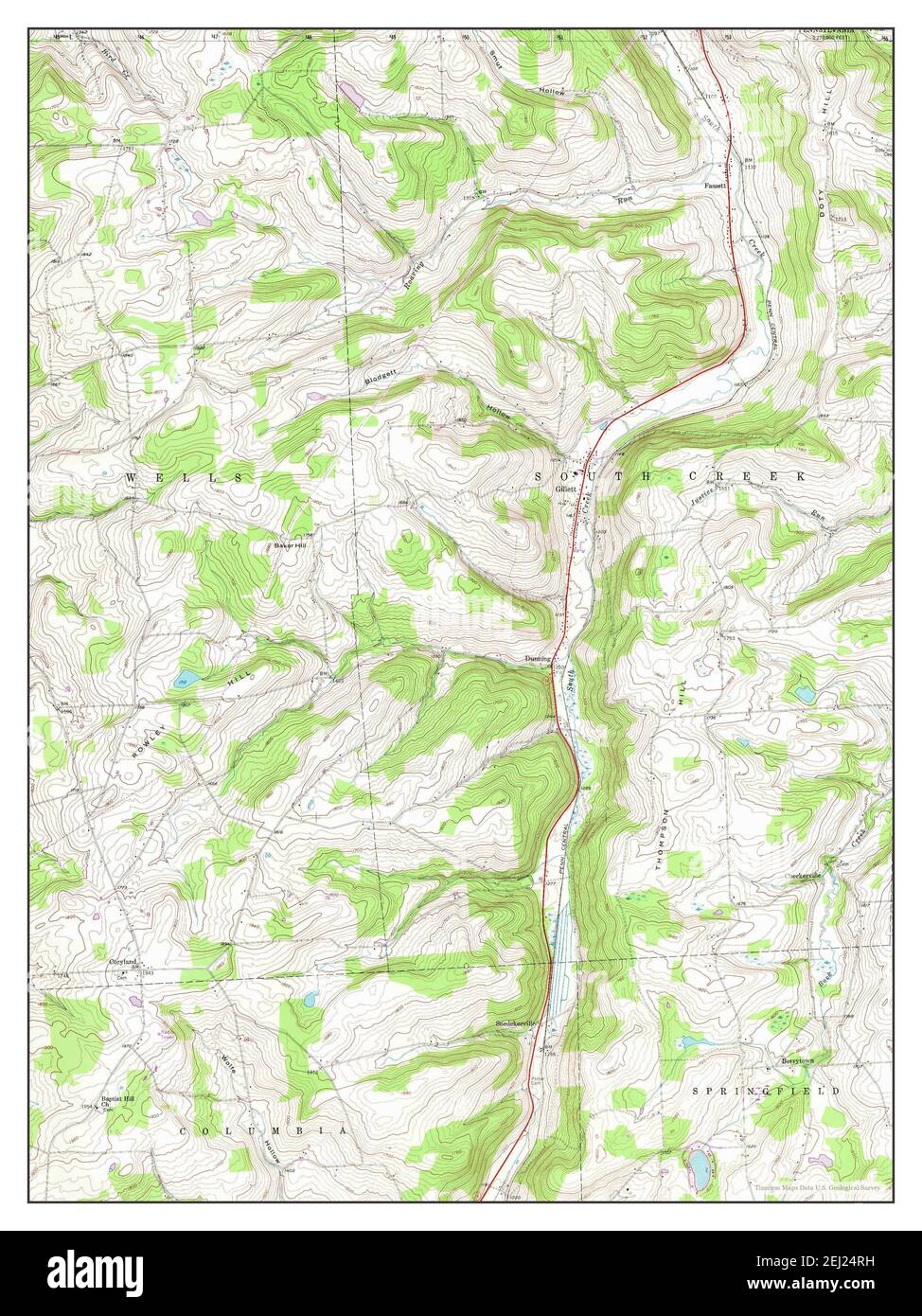 Gillett, Pennsylvania, map 1954, 124000, United States of America by