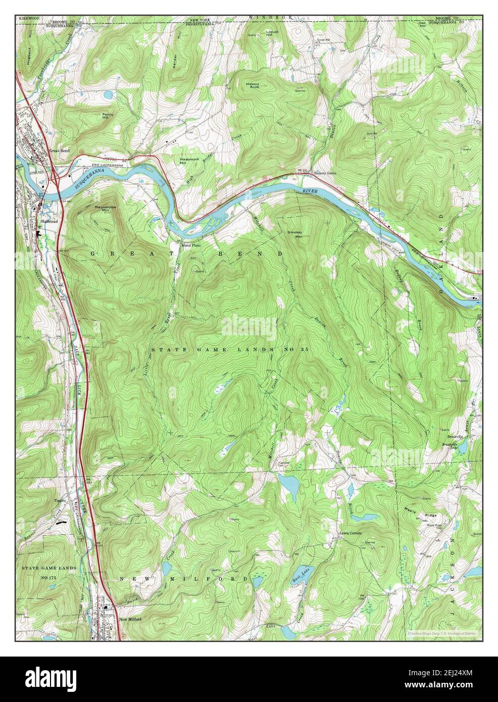 Great Bend, Pennsylvania, map 1968, 124000, United States of America