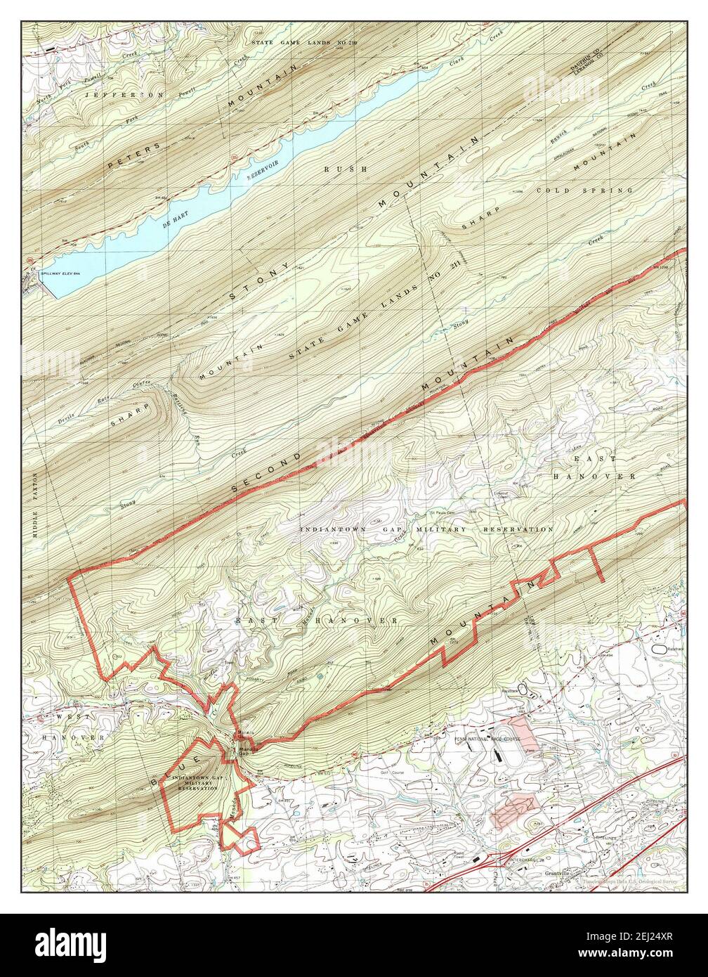 Grantville, Pennsylvania, map 1999, 1:24000, United States of America by Timeless Maps, data U.S. Geological Survey Stock Photo