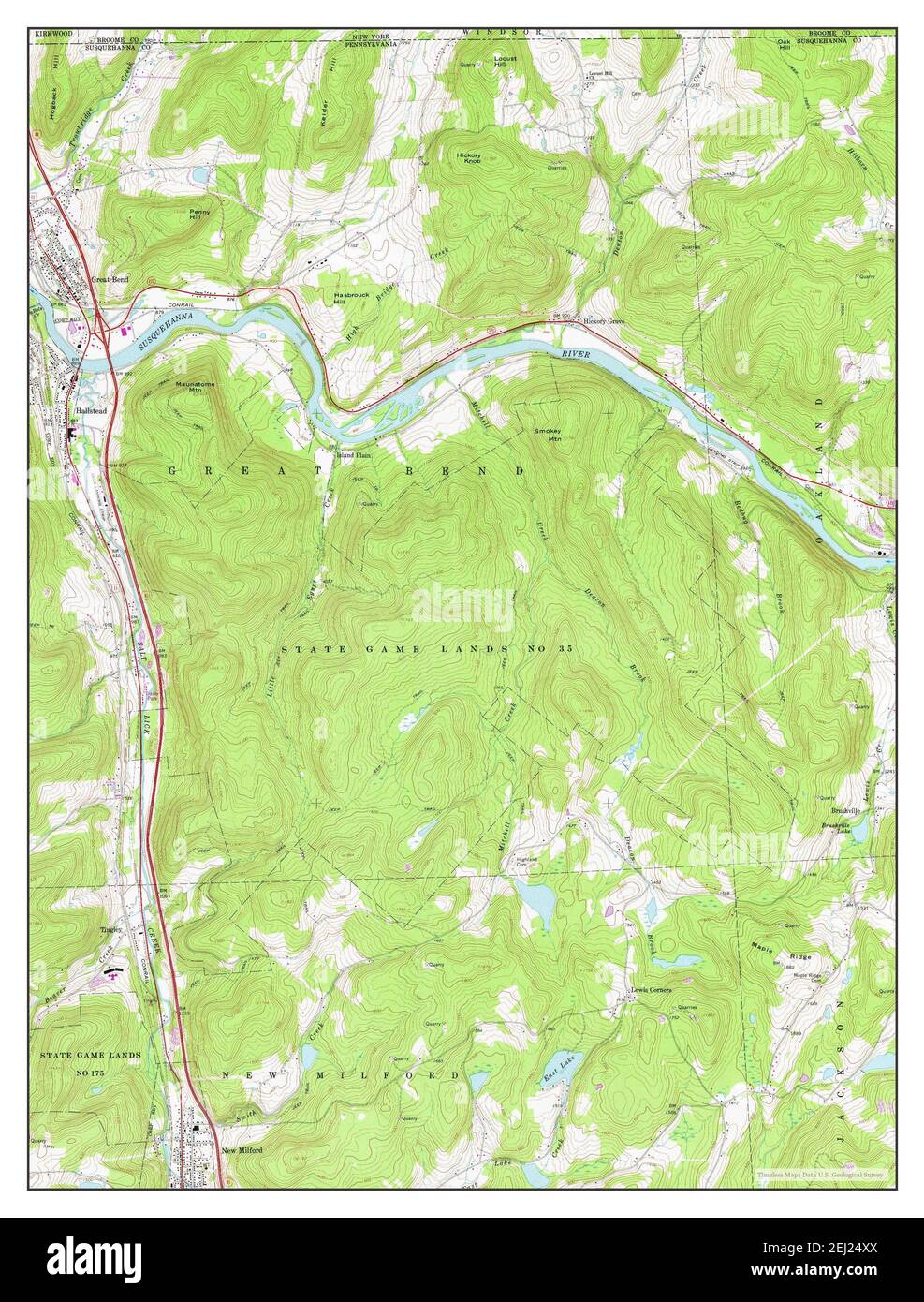 Great Bend, Pennsylvania, map 1968, 124000, United States of America