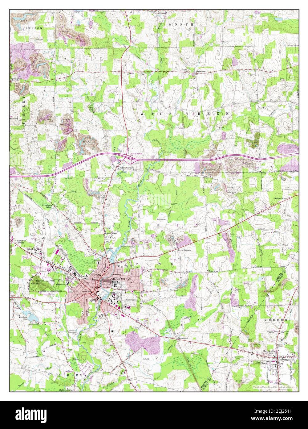 Grove City, Pennsylvania, map 1961, 124000, United States of America
