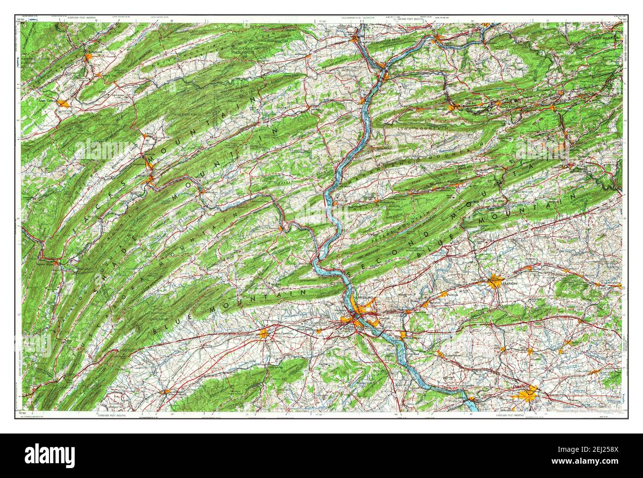 Harrisburg, Pennsylvania, map 1957, 1250000, United States of America by Timeless Maps, data U
