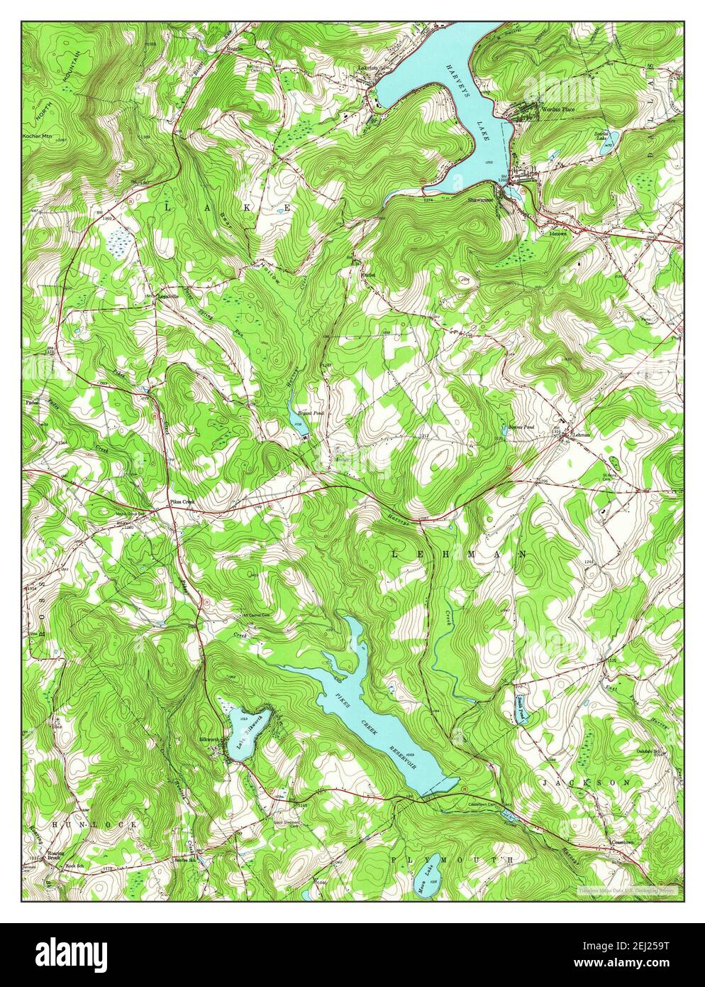 Harveys Lake, Pennsylvania, map 1946, 124000, United States of America