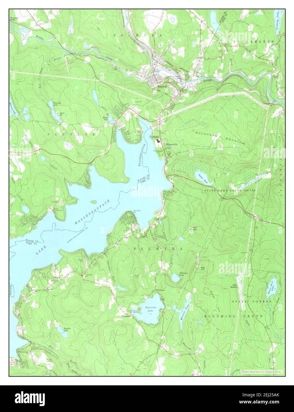 Hawley, Pennsylvania, map 1966, 124000, United States of America by