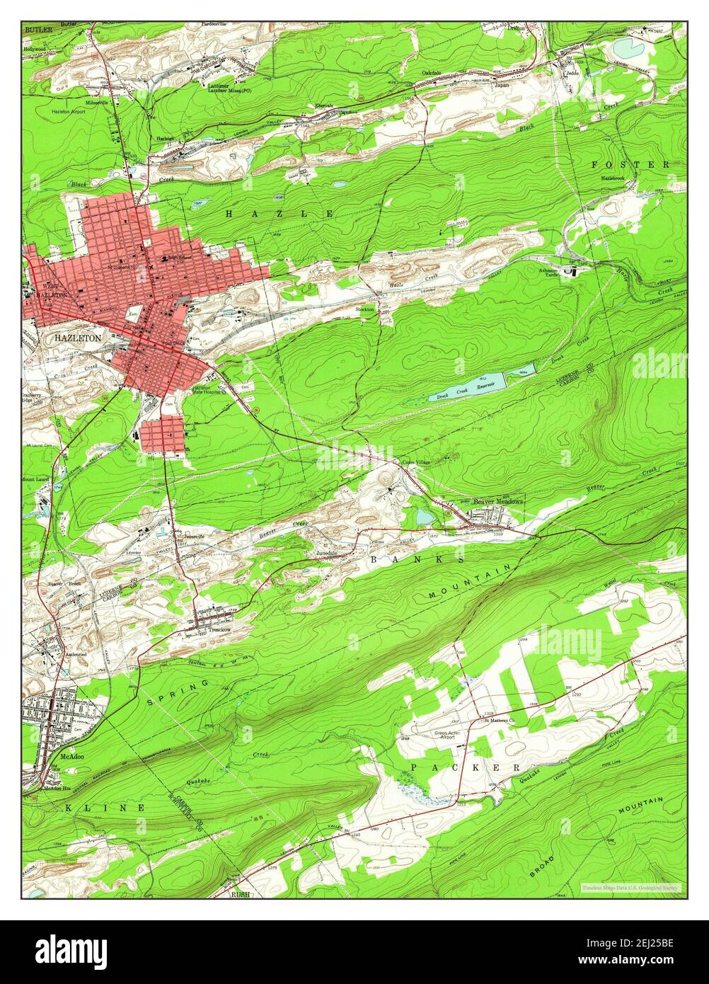 Hazleton, Pennsylvania, map 1947, 1:24000, United States of America by Timeless Maps, data U.S. Geological Survey Stock Photo
