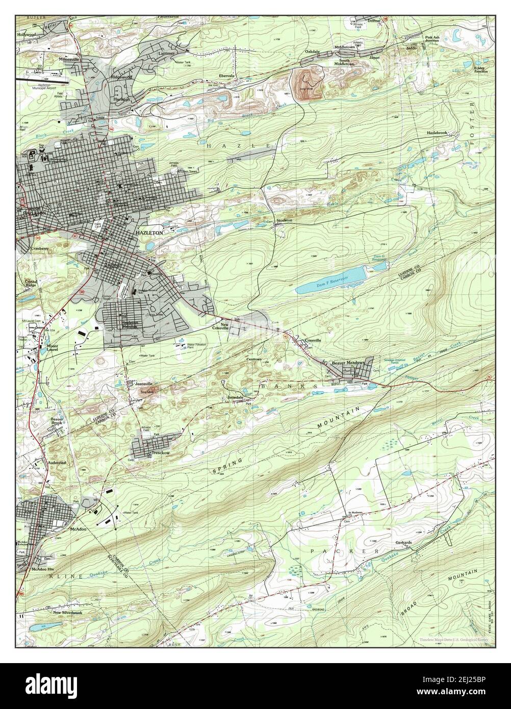 Hazleton, Pennsylvania, map 1997, 124000, United States of America by