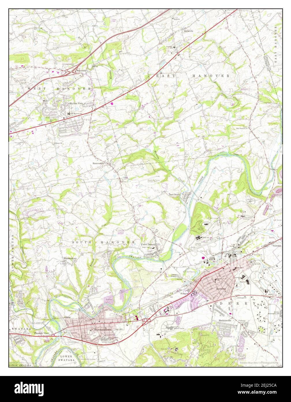 Hershey Pennsylvania Map 1969 124000 United States Of America By Timeless Maps Data Us Geological Survey 2EJ25CA 