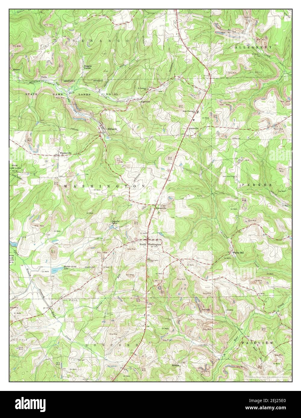 Hilliards, Pennsylvania, map 1963, 124000, United States of America by