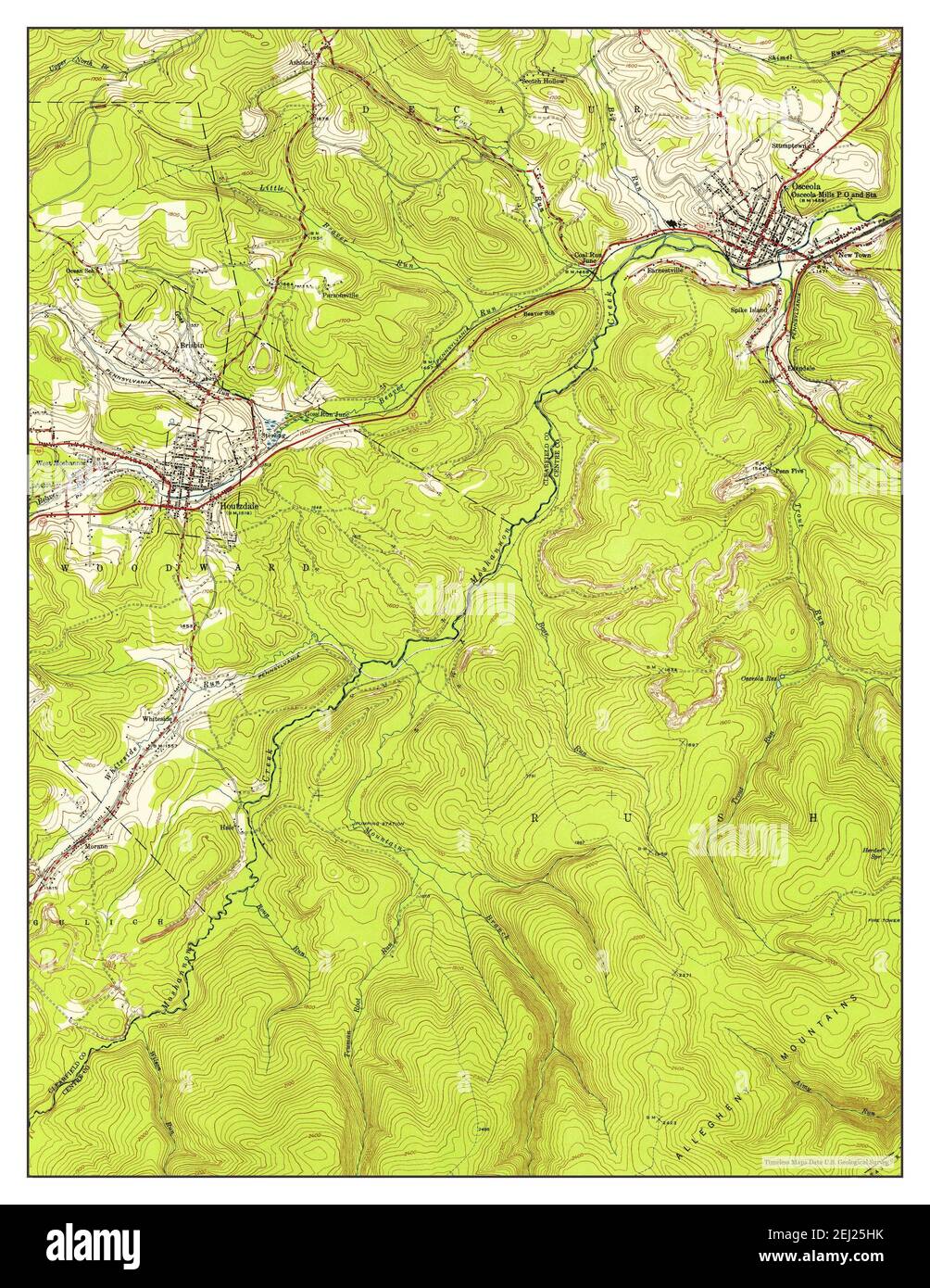 Houtzdale, Pennsylvania, map 1944, 124000, United States of America by
