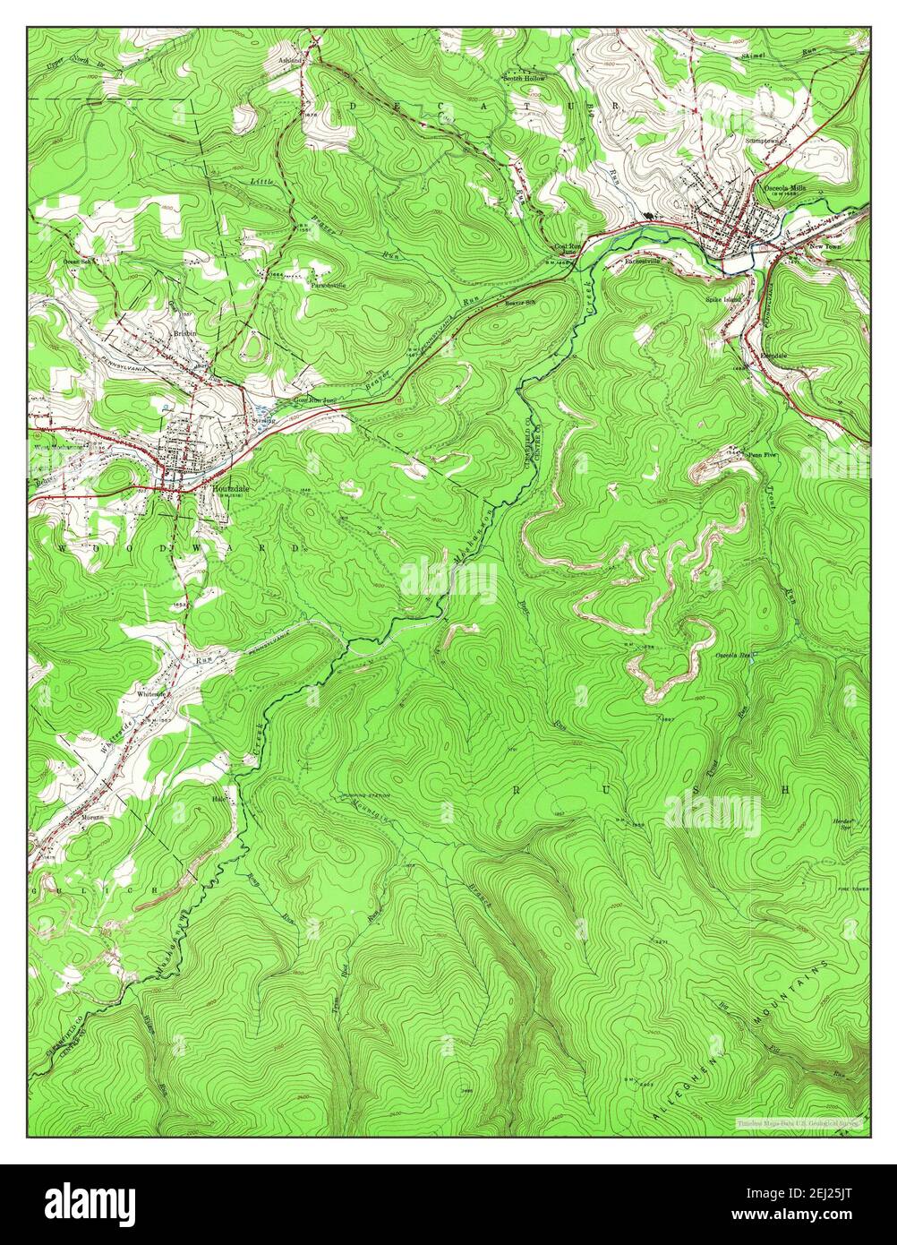 Houtzdale, Pennsylvania, map 1944, 124000, United States of America by