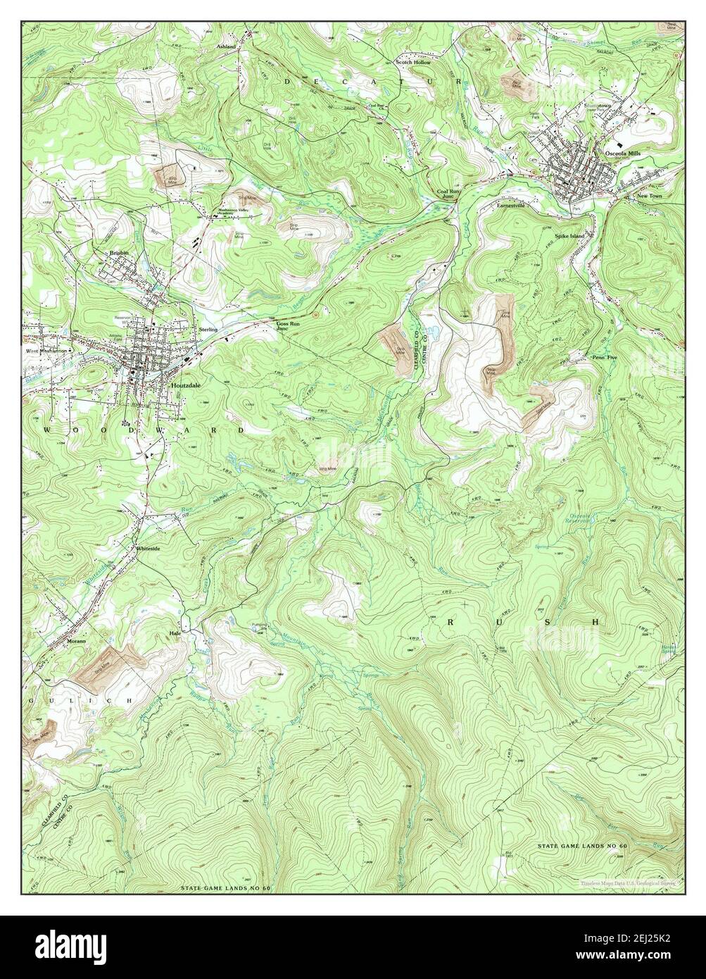 Houtzdale, Pennsylvania, map 1993, 124000, United States of America by
