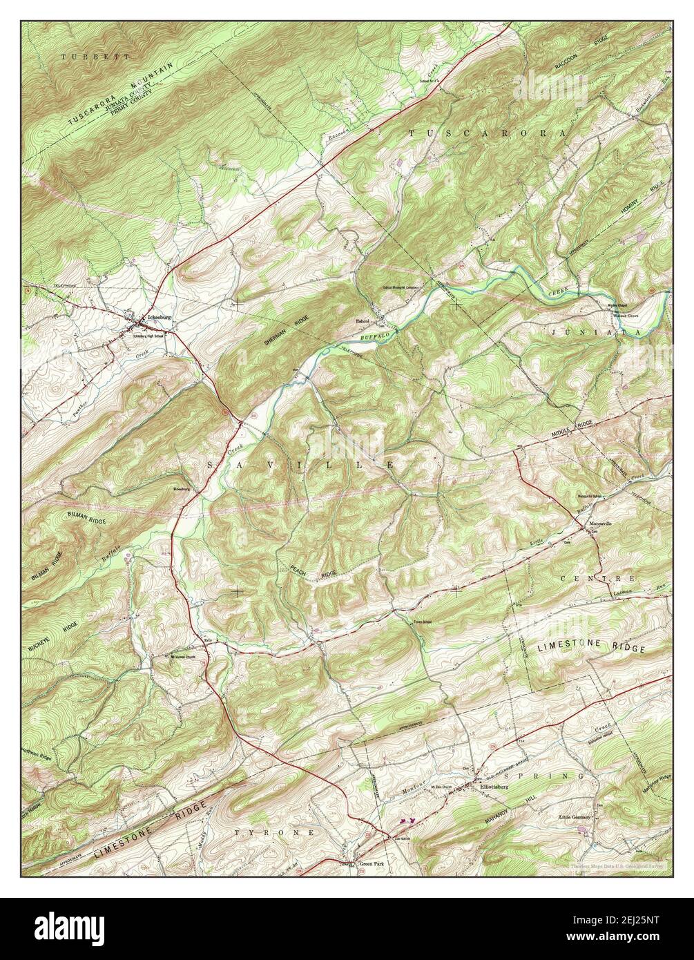 Ickesburg, Pennsylvania, map 1952, 124000, United States of America by
