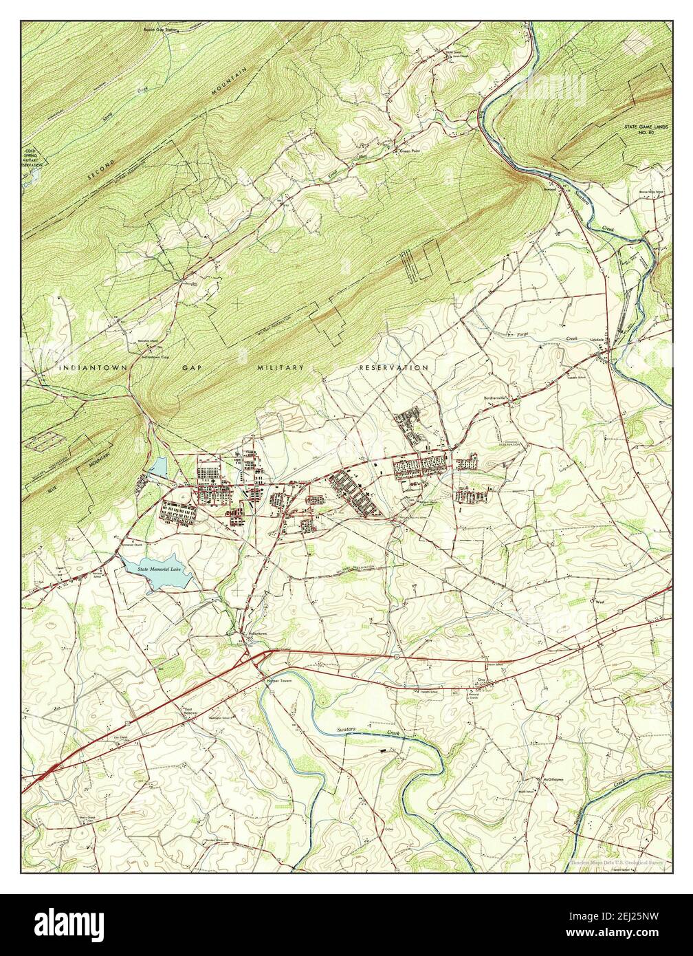 Indiantown Gap, Pennsylvania, map 1947, 124000, United States of