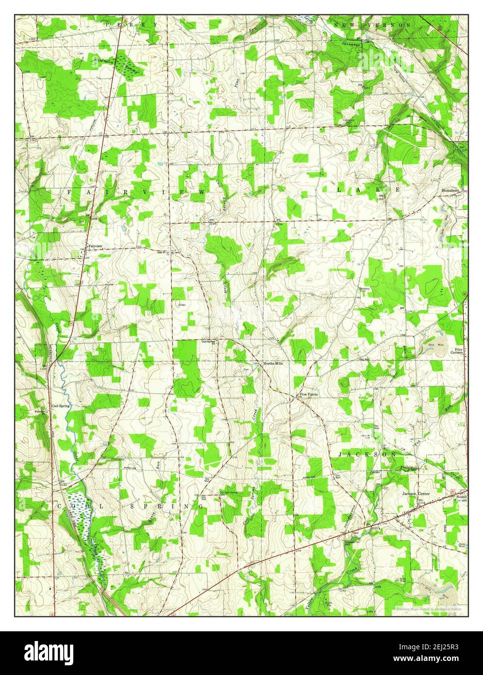 Jackson Center, Pennsylvania, map 1960, 124000, United States of America by Timeless Maps, data