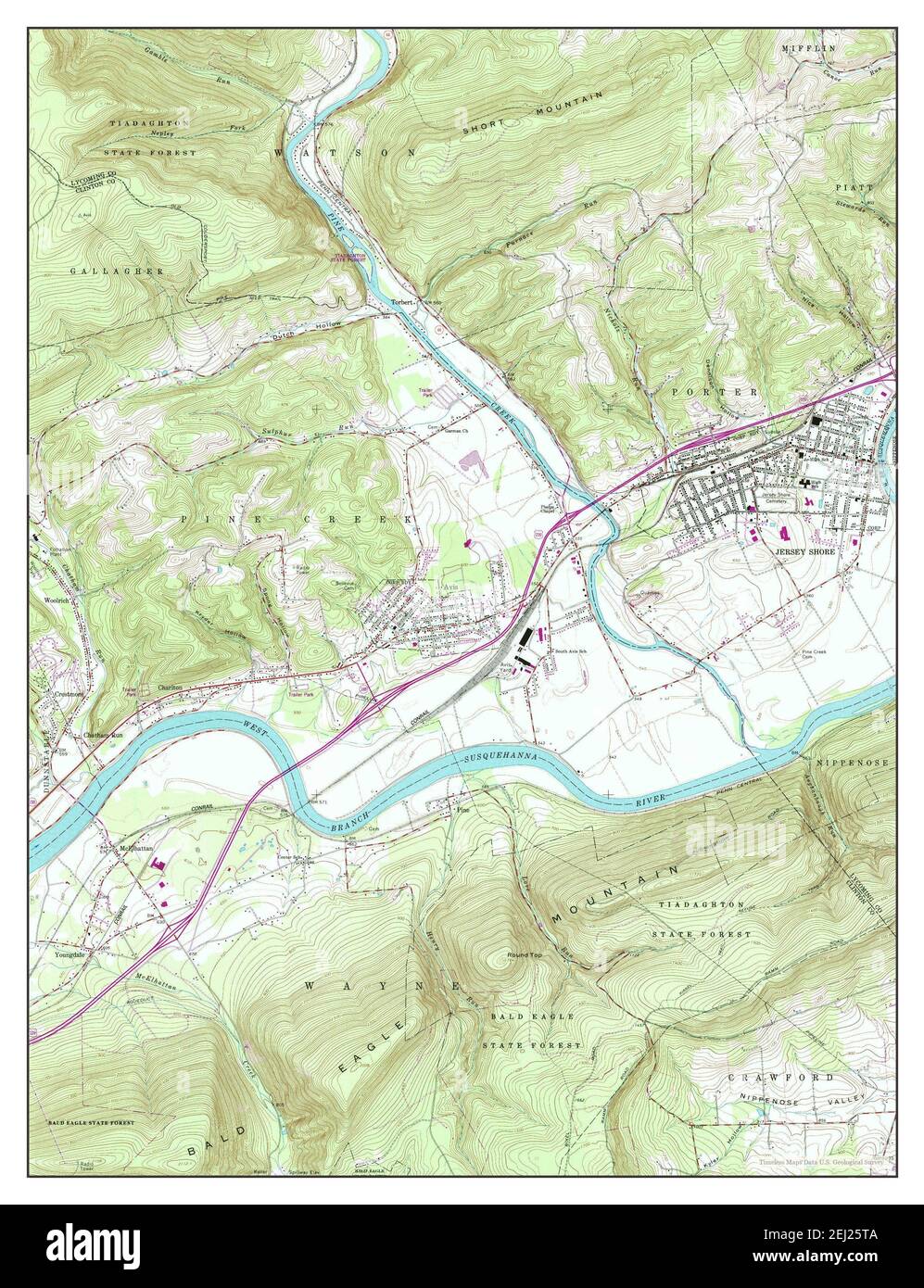 Jersey Shore, Pennsylvania, map 1965, 124000, United States of America