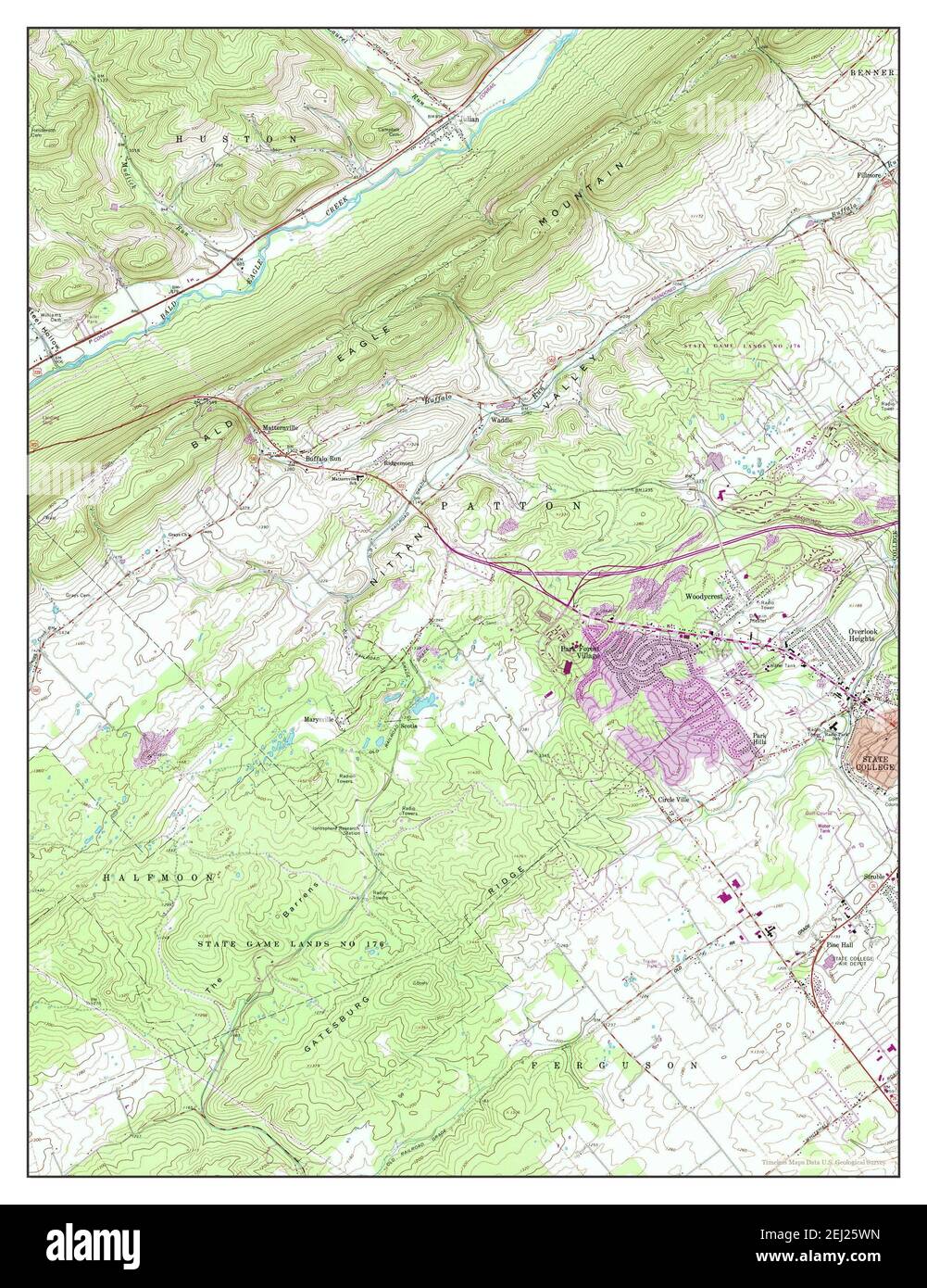 Julian, Pennsylvania, map 1962, 124000, United States of America by