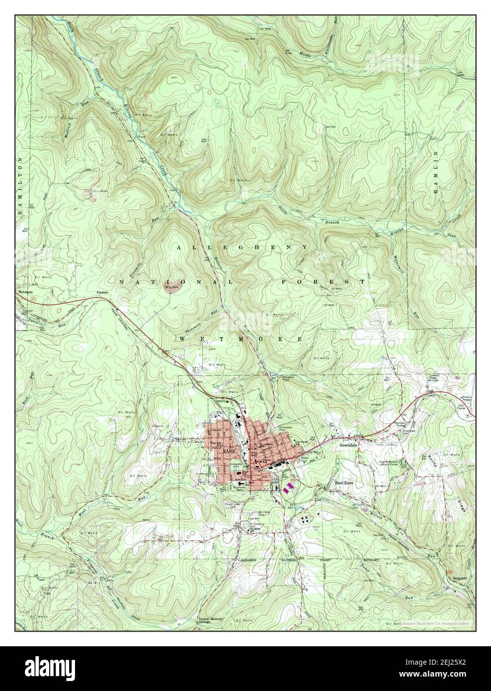 Kane, Pennsylvania, map 1966, 1:24000, United States of America by Timeless Maps, data U.S. Geological Survey Stock Photo