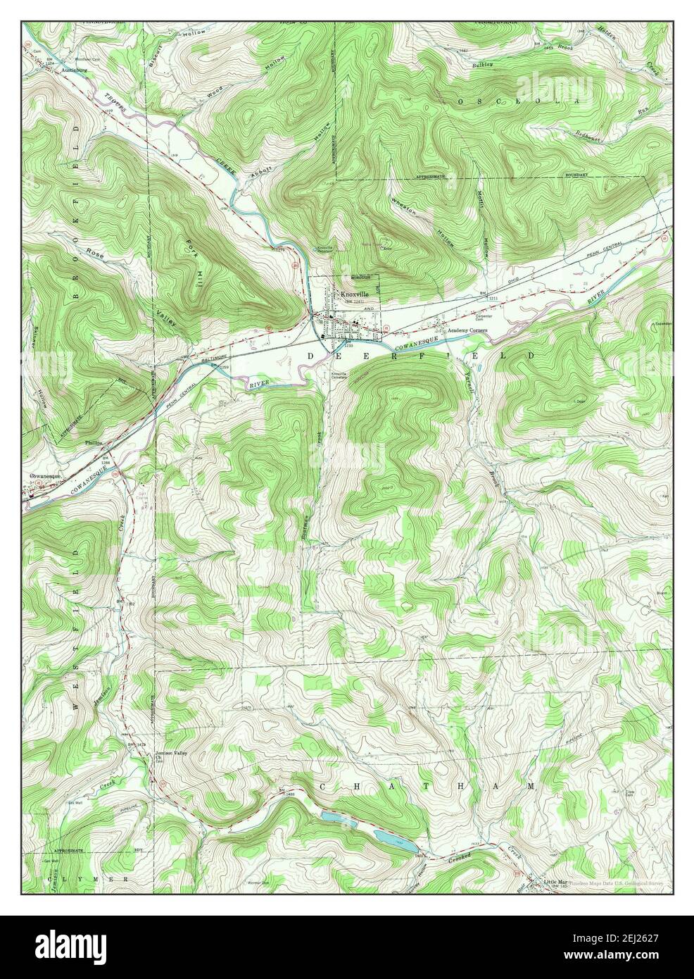 Knoxville, Pennsylvania, map 1954, 124000, United States of America by