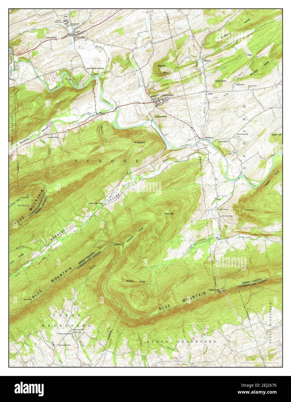 Landisburg, Pennsylvania, map 1952, 124000, United States of America
