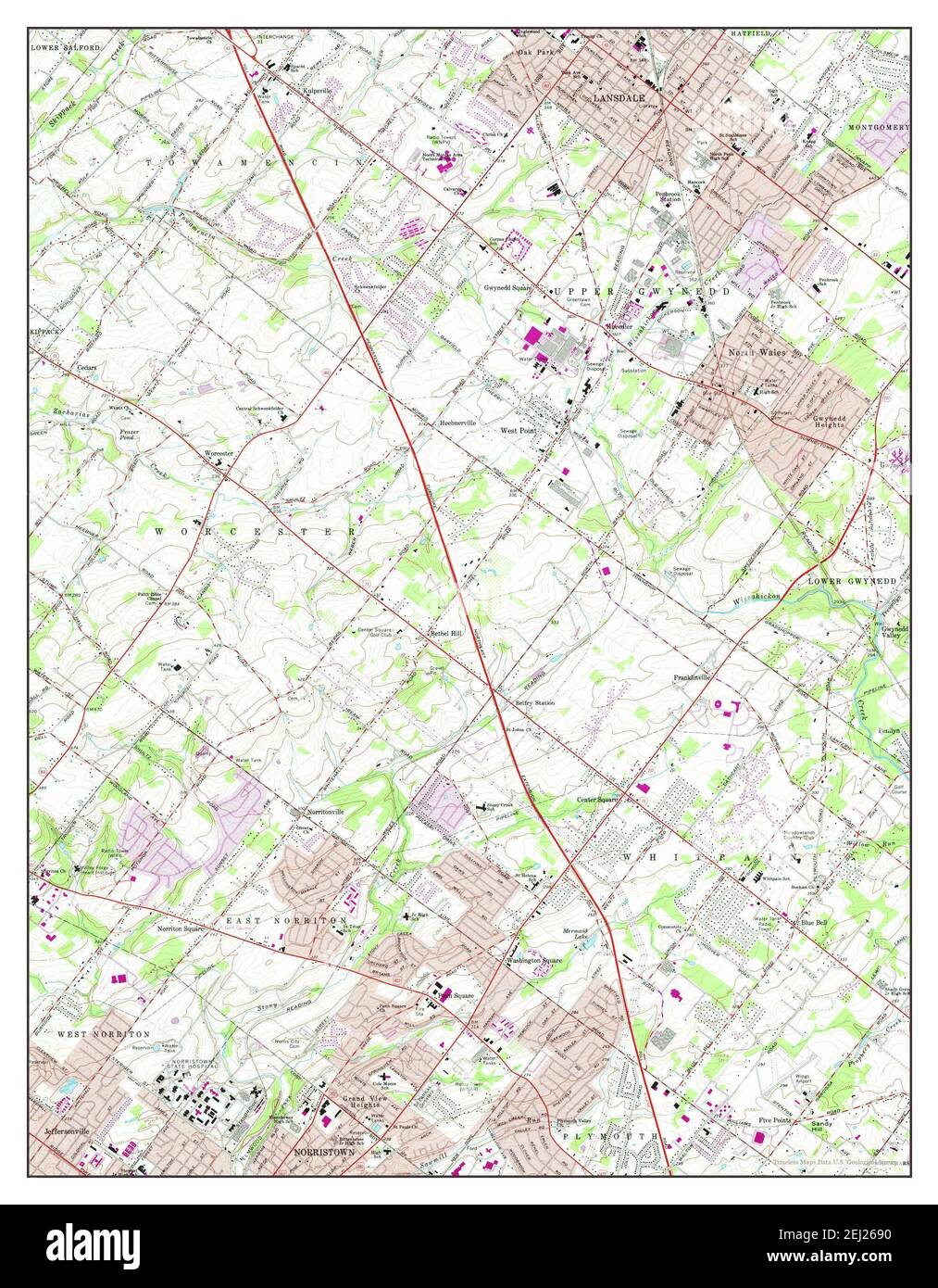 Lansdale, Pennsylvania, map 1966, 124000, United States of America by