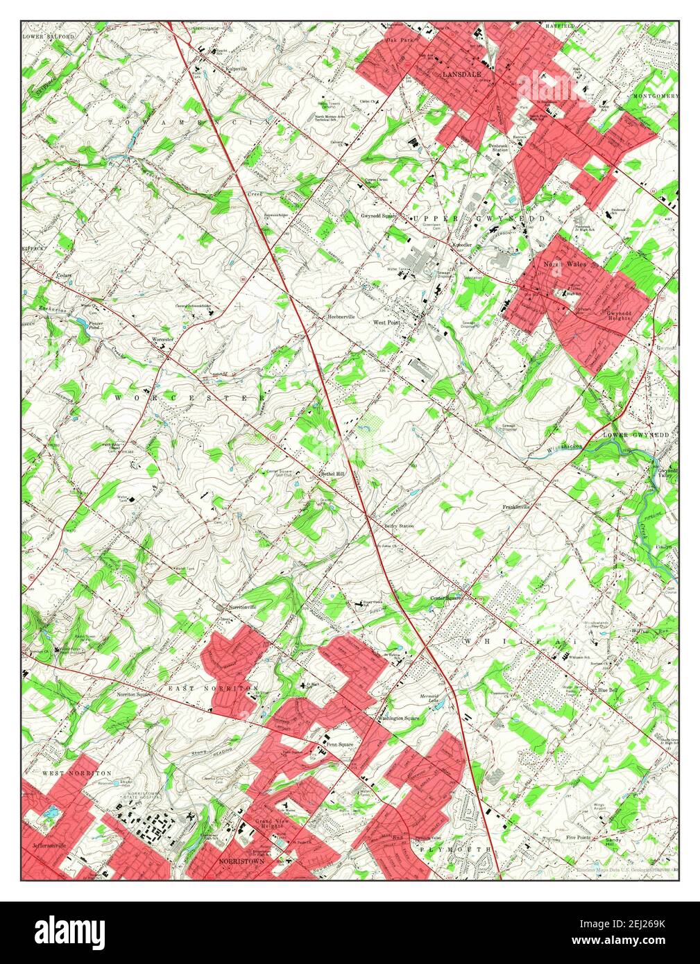Lansdale, Pennsylvania, map 1966, 124000, United States of America by