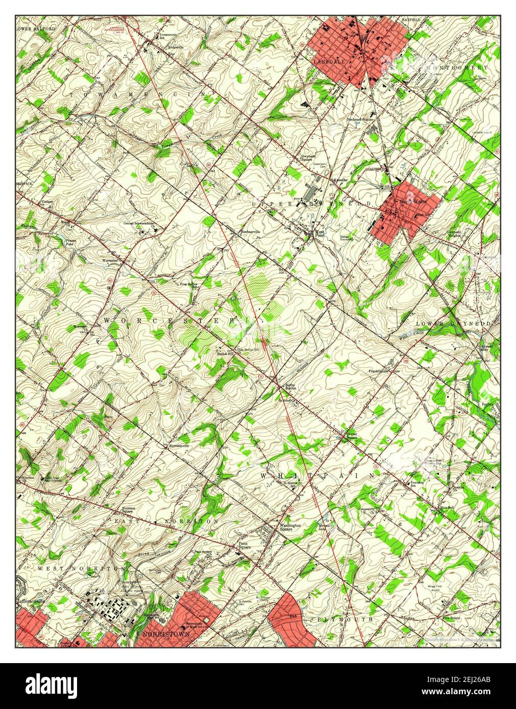 Lansdale, Pennsylvania, map 1951, 124000, United States of America by