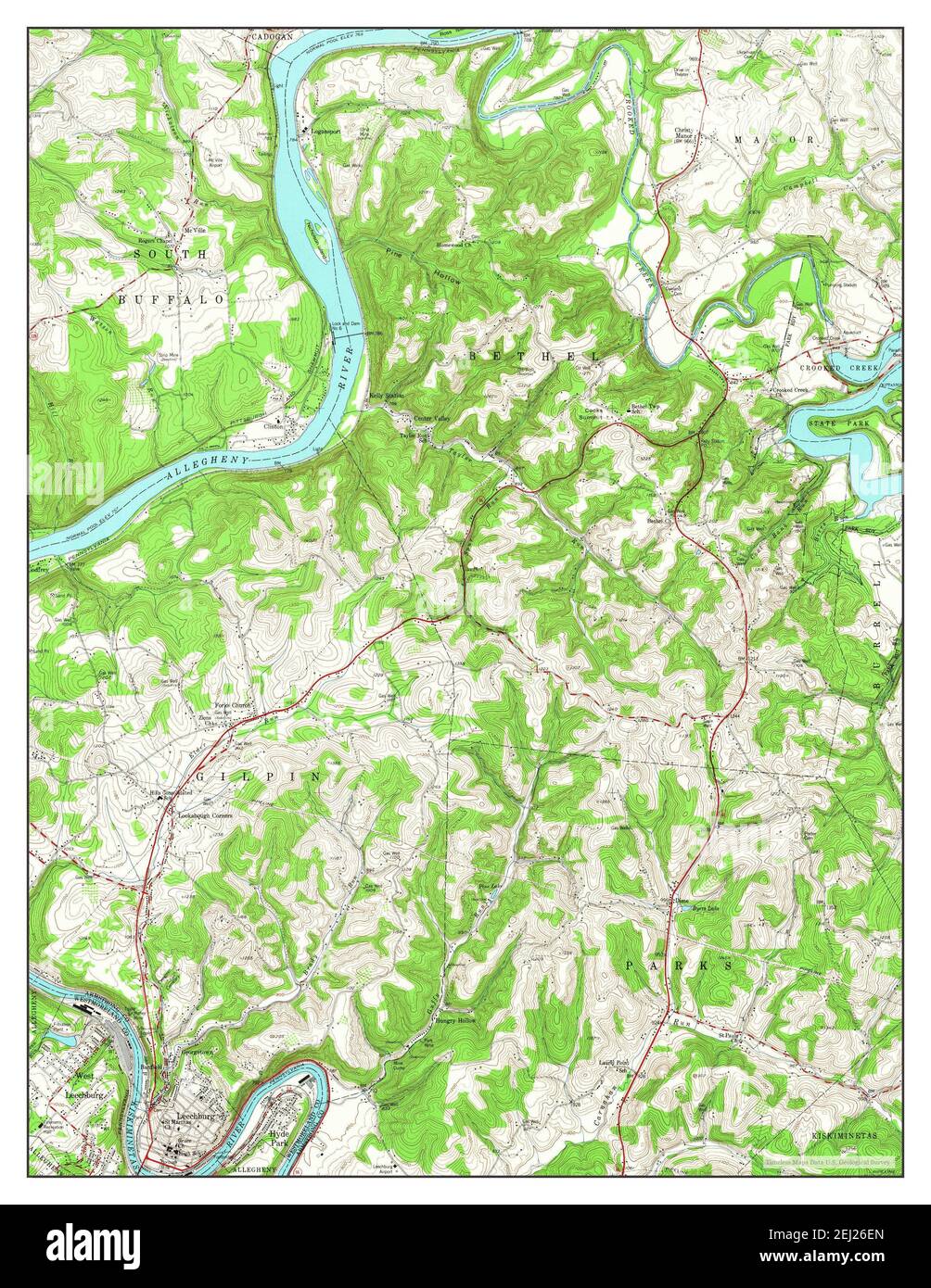 Leechburg, Pennsylvania, map 1954, 124000, United States of America by Timeless Maps, data U.S