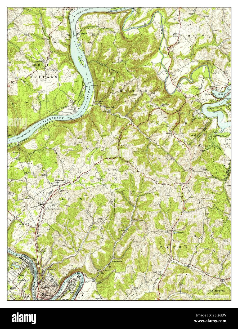 Leechburg, Pennsylvania, map 1954, 124000, United States of America by