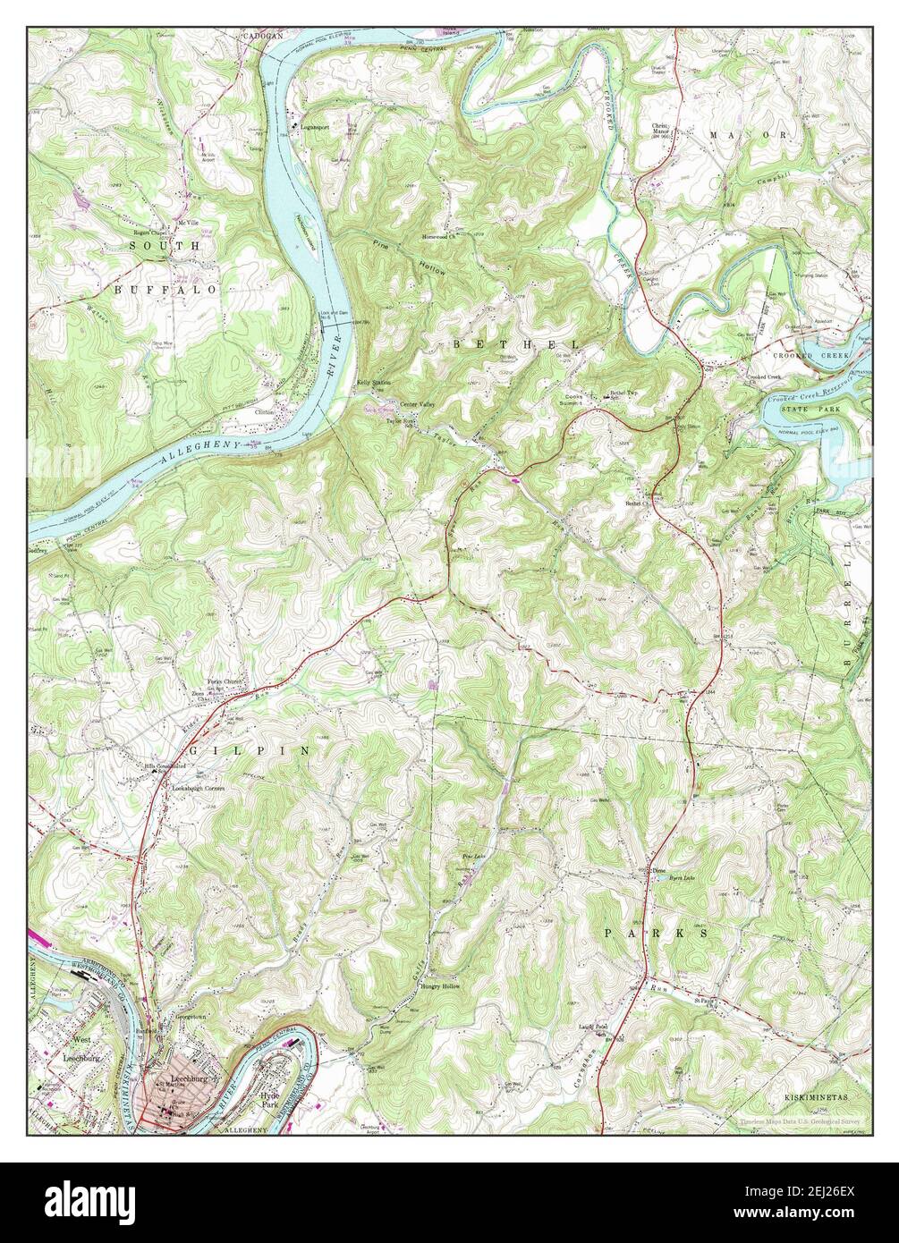 Leechburg, Pennsylvania, map 1954, 124000, United States of America by Timeless Maps, data U.S