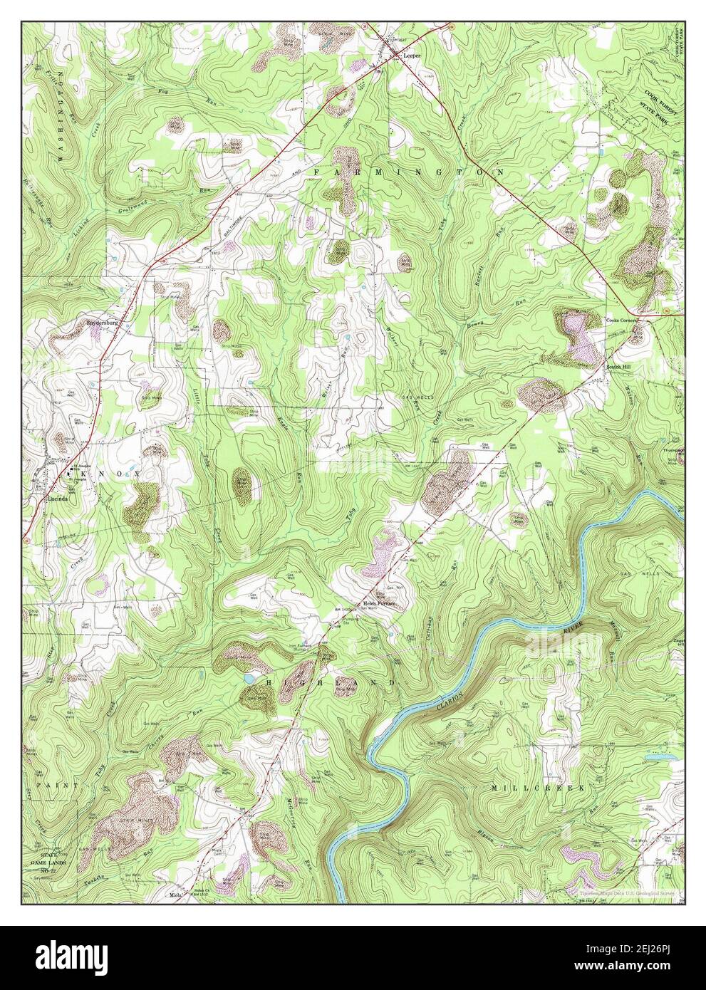 Lucinda, Pennsylvania, map 1967, 124000, United States of America by