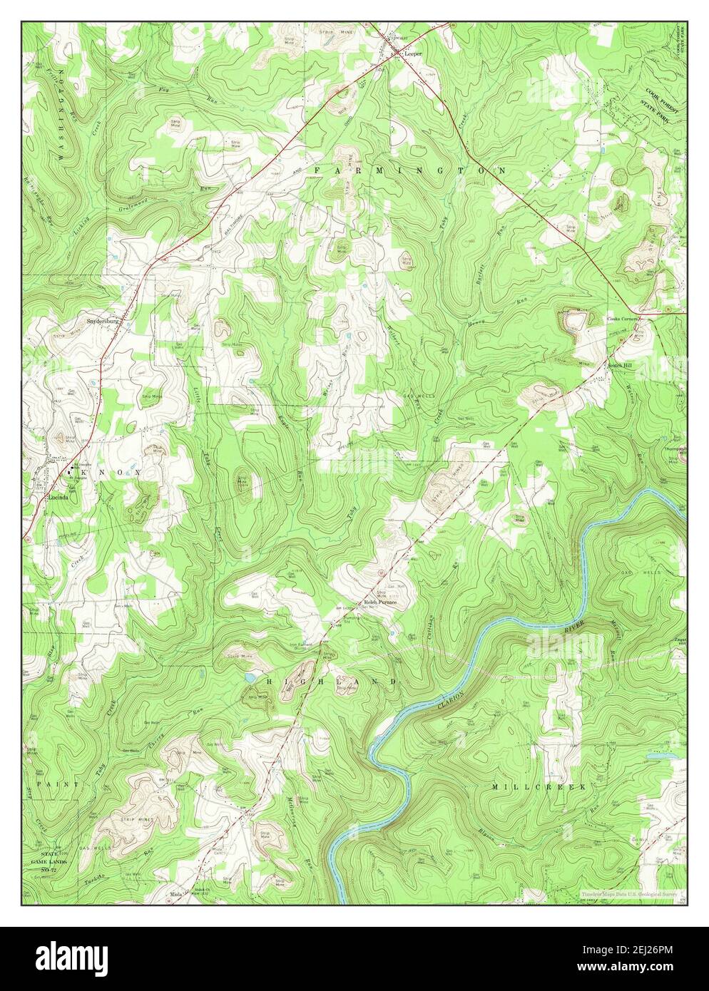 Lucinda, Pennsylvania, map 1967, 124000, United States of America by