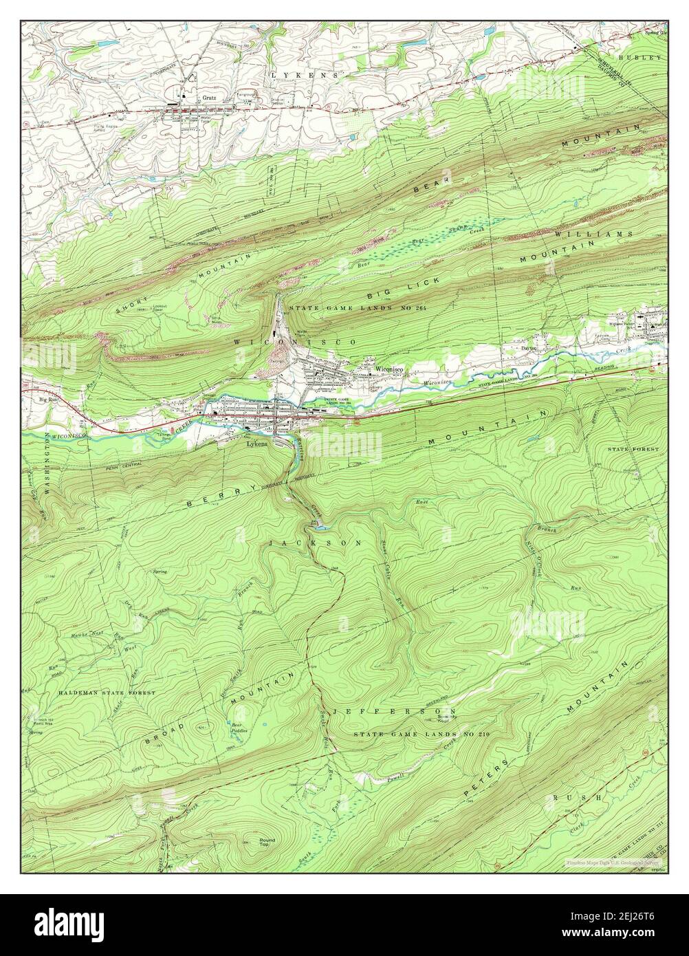 Lykens, Pennsylvania, map 1969, 124000, United States of America by Timeless Maps, data U.S