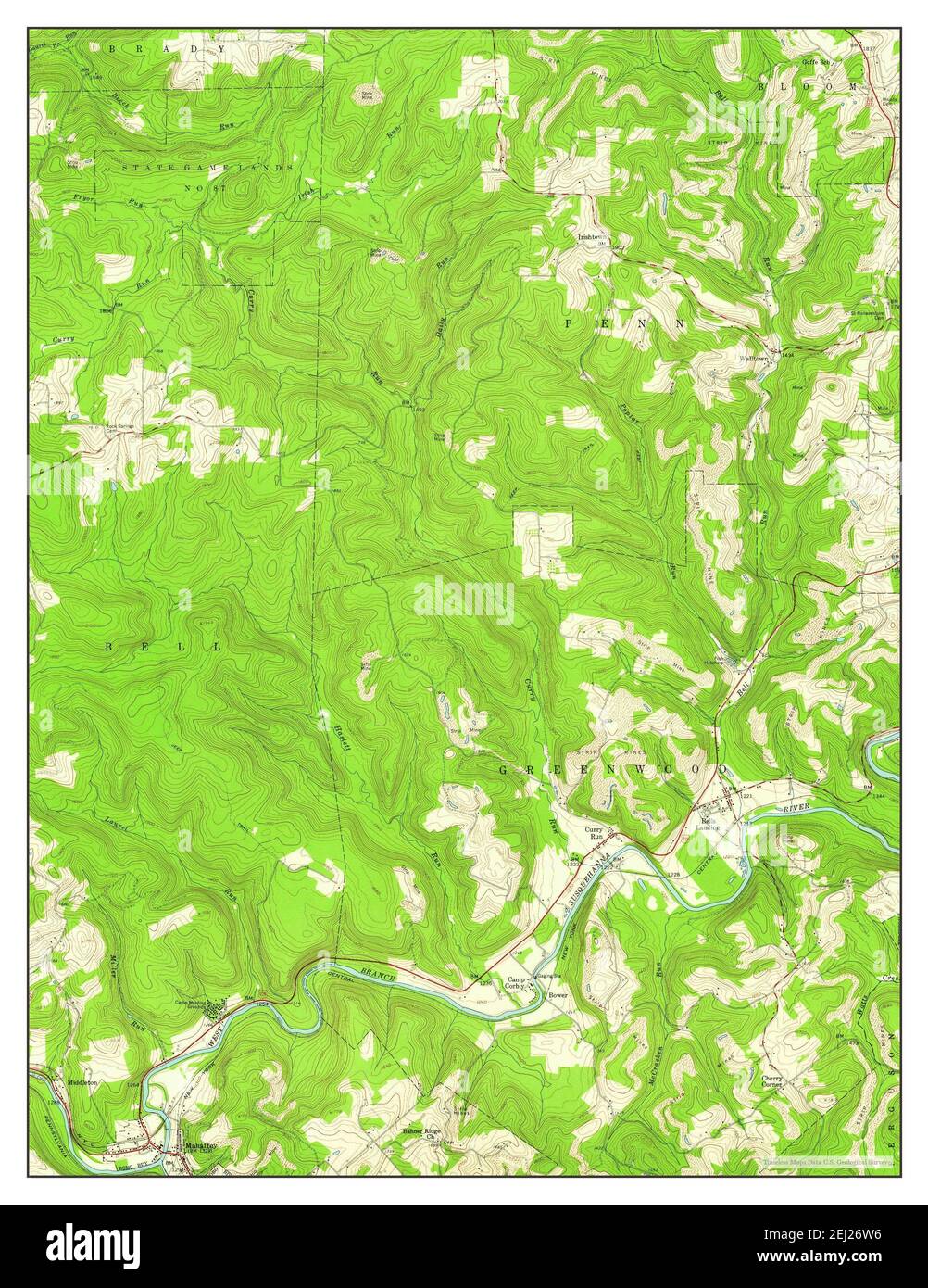 Mahaffey, Pennsylvania, map 1959, 124000, United States of America by