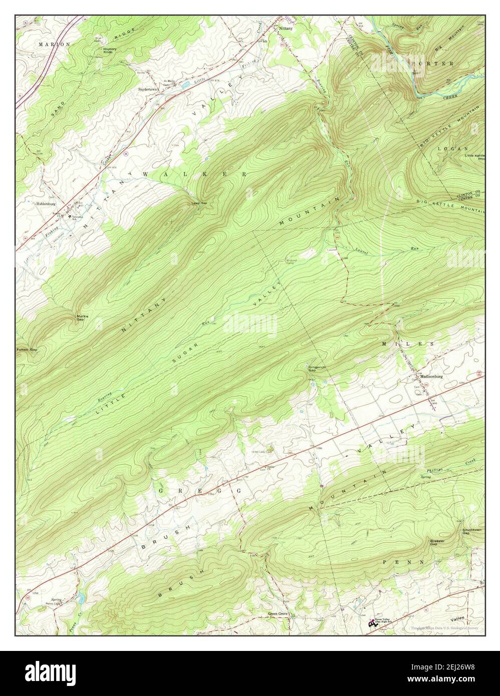 Madisonburg, Pennsylvania, map 1966, 124000, United States of America