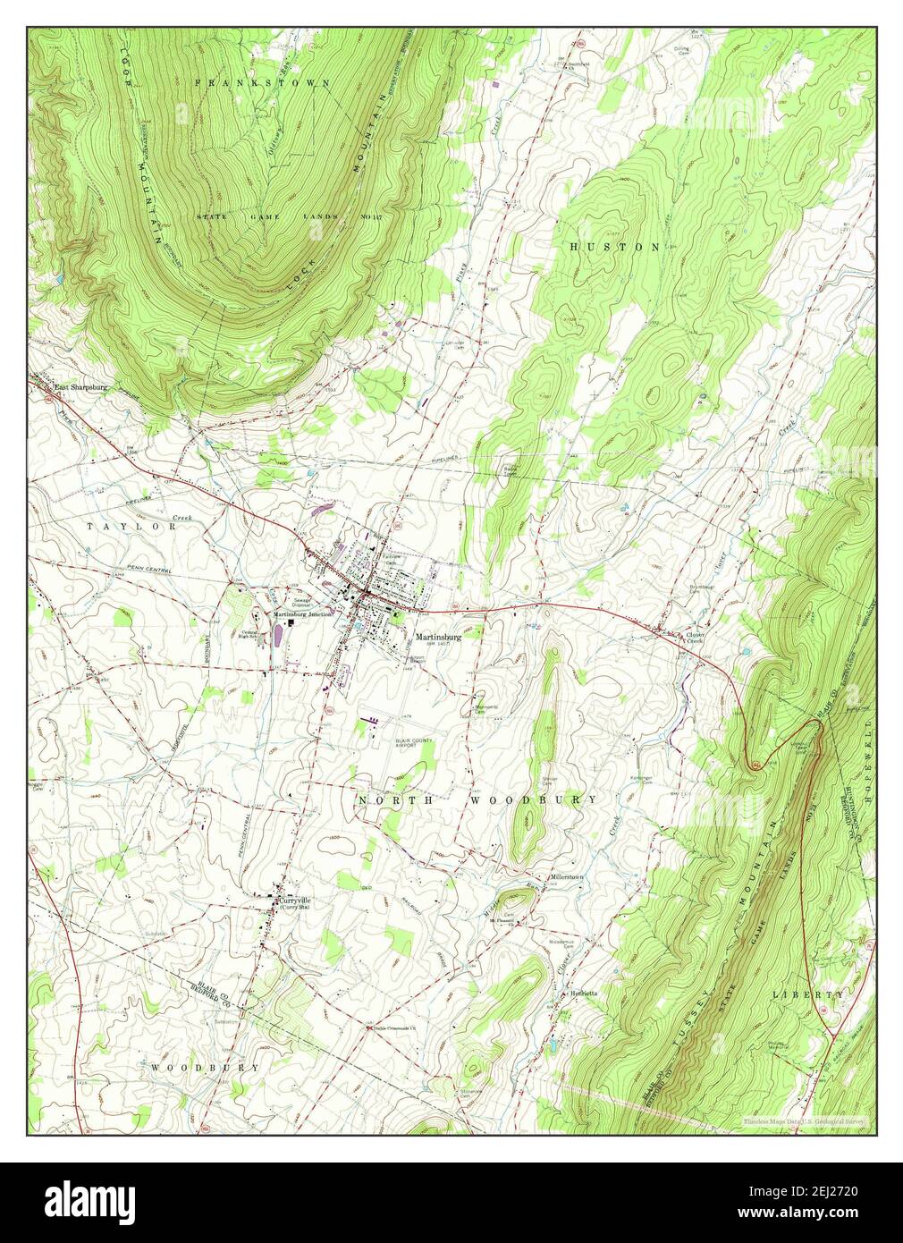 Martinsburg, Pennsylvania, map 1963, 124000, United States of America